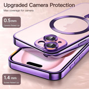For iPhone 14 Magsafe Magnetic Transparent Electroplated TPU Phone Case(Purple)