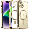 For iPhone 14 Plus Transparent Electroplated Magsafe Magnetic TPU Phone Case(Gold) - free shipping - PMC TechLife - Order now!