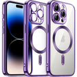 For iPhone 14 Pro Transparent Electroplated Magsafe Magnetic TPU Phone Case(Purple) - free shipping - PMC TechLife - Order now!
