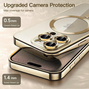 For iPhone 14 Pro Max Magsafe Magnetic Transparent Electroplated TPU Phone Case(Gold)