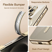 For iPhone 14 Pro Max Magsafe Magnetic Transparent Electroplated TPU Phone Case(Gold)