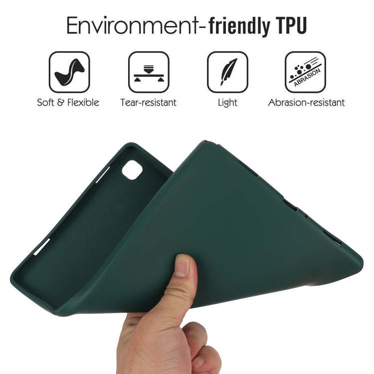 For Samsung Galaxy Tab S9 Oil Spray Skin-friendly TPU Tablet Case(Deep Green)