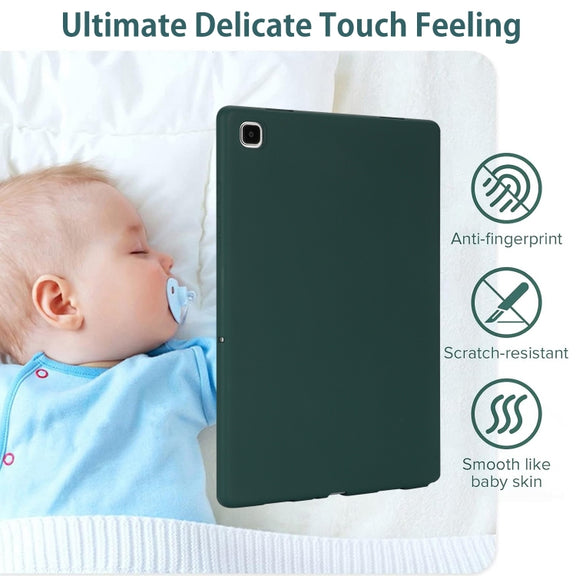 For Samsung Galaxy Tab S9 Oil Spray Skin-friendly TPU Tablet Case(Deep Green)