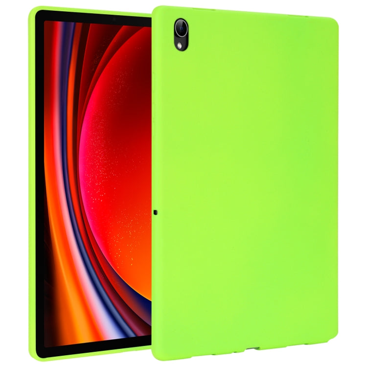 For Samsung Galaxy Tab S9 Oil Spray Skin-friendly TPU Tablet Case(Fluorescent Green)
