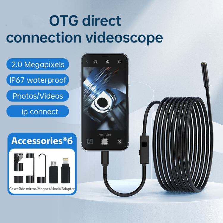 YP105 8mm Lenses 2MP HD Industry Endoscope Support Mobile Phone Direct Connection, Length:1m