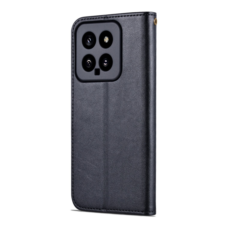 For Xiaomi 14 AZNS Sheepskin Texture Flip Leather Phone Case(Black)