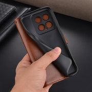 For Xiaomi 14 AZNS Sheepskin Texture Flip Leather Phone Case(Black)
