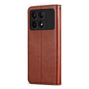 For Xiaomi Redmi K70E AZNS Sheepskin Texture Flip Leather Phone Case(Brown)
