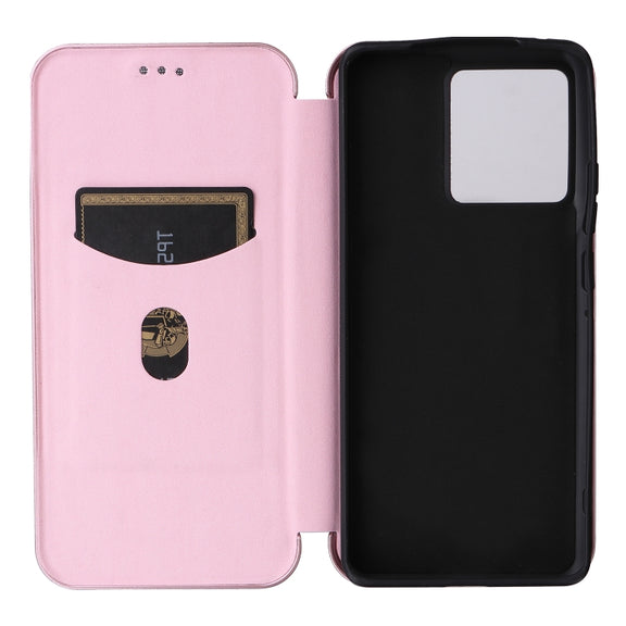 For Motorola Edge 50 Pro Carbon Fiber Texture Flip Leather Phone Case(Pink)