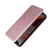 For Motorola Edge 50 Pro Carbon Fiber Texture Flip Leather Phone Case(Pink)