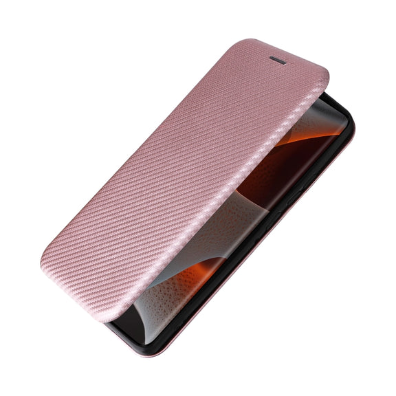 For Motorola Edge 50 Pro Carbon Fiber Texture Flip Leather Phone Case(Pink)