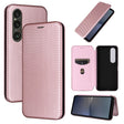 For Sony Xperia 1 VI 2024 Carbon Fiber Texture Flip Leather Phone Case(Pink) - Sony Cases by PMC Jewellery | Online Shopping South Africa | PMC Jewellery | Buy Now Pay Later Mobicred