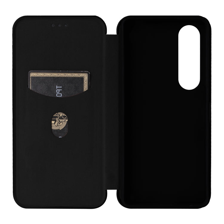 For Sony Xperia 1 VI 2024 Carbon Fiber Texture Flip Leather Phone Case(Black)