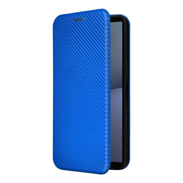 For Sony Xperia 1 VI 2024 Carbon Fiber Texture Flip Leather Phone Case(Blue)