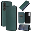 For Sony Xperia 1 VI 2024 Carbon Fiber Texture Flip Leather Phone Case(Green) - Sony Cases by PMC Jewellery | Online Shopping South Africa | PMC Jewellery | Buy Now Pay Later Mobicred