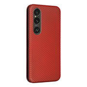 For Sony Xperia 1 VI 2024 Carbon Fiber Texture Flip Leather Phone Case(Brown)
