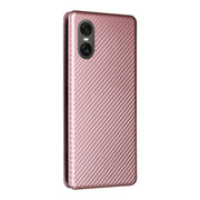 For Sony Xperia 10 VI 2024 Carbon Fiber Texture Flip Leather Phone Case(Pink)