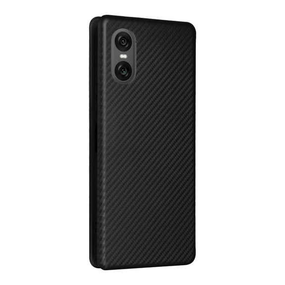 For Sony Xperia 10 VI 2024 Carbon Fiber Texture Flip Leather Phone Case(Black)