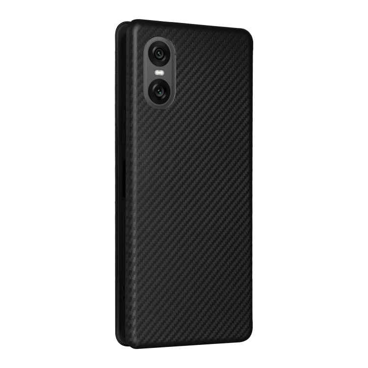 For Sony Xperia 10 VI 2024 Carbon Fiber Texture Flip Leather Phone Case(Black)