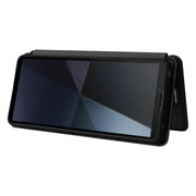 For Sony Xperia 10 VI 2024 Carbon Fiber Texture Flip Leather Phone Case(Black)