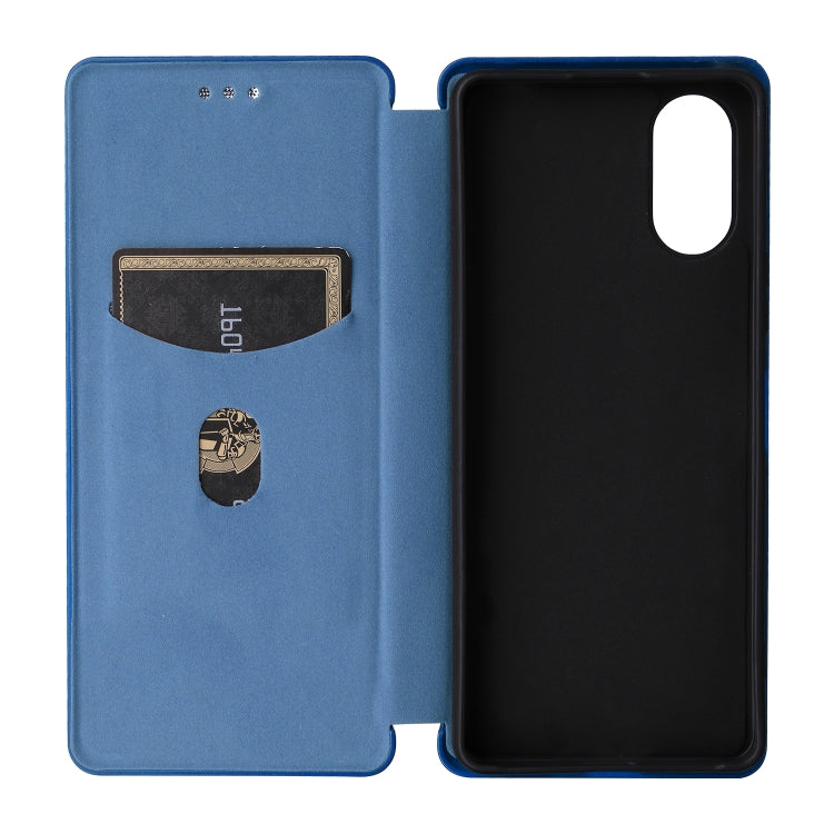 For Sony Xperia 10 VI 2024 Carbon Fiber Texture Flip Leather Phone Case(Blue)