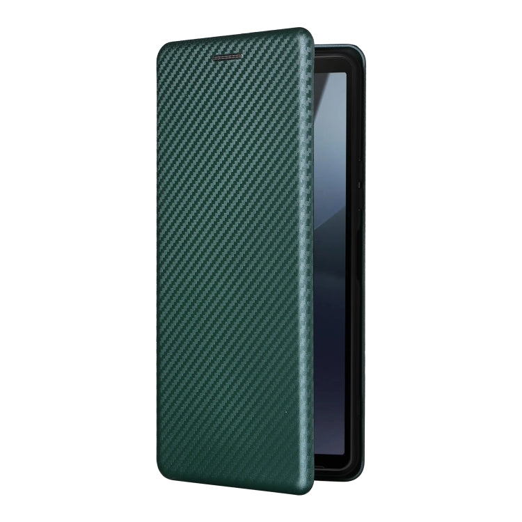 For Sony Xperia 10 VI 2024 Carbon Fiber Texture Flip Leather Phone Case(Green)