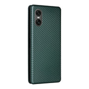 For Sony Xperia 10 VI 2024 Carbon Fiber Texture Flip Leather Phone Case(Green)