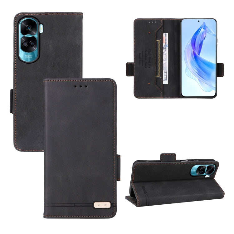 For Honor X50i / 90 Lite Magnetic Clasp Flip Leather Phone Case(Black)