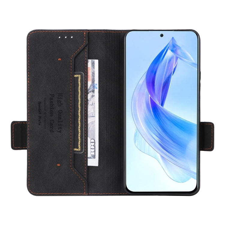 For Honor X50i / 90 Lite Magnetic Clasp Flip Leather Phone Case(Black)