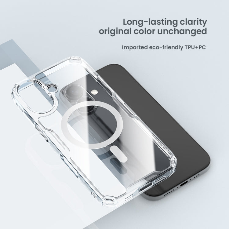 For iPhone 16 Plus NILLKIN Ultra Clear Magsafe PC + TPU Phone Case(Transparent)