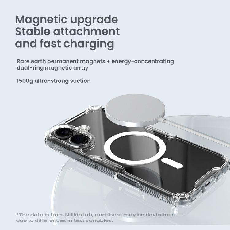 For iPhone 16 Plus NILLKIN Ultra Clear Magsafe PC + TPU Phone Case(Transparent)