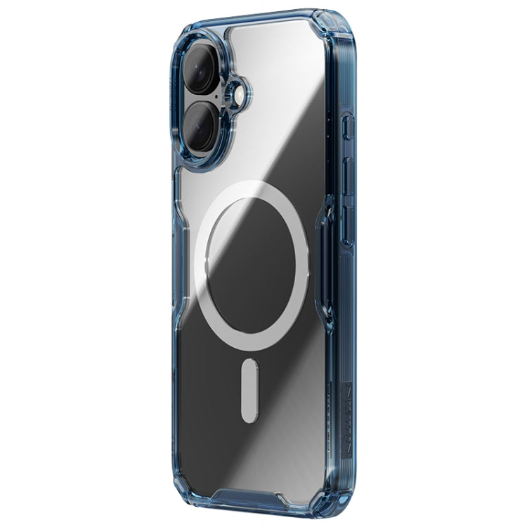 For iPhone 16 Plus NILLKIN Ultra Clear Magsafe PC + TPU Phone Case(Blue)