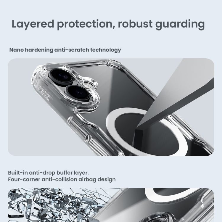 For iPhone 16 Plus NILLKIN Ultra Clear Magsafe PC + TPU Phone Case(Blue)