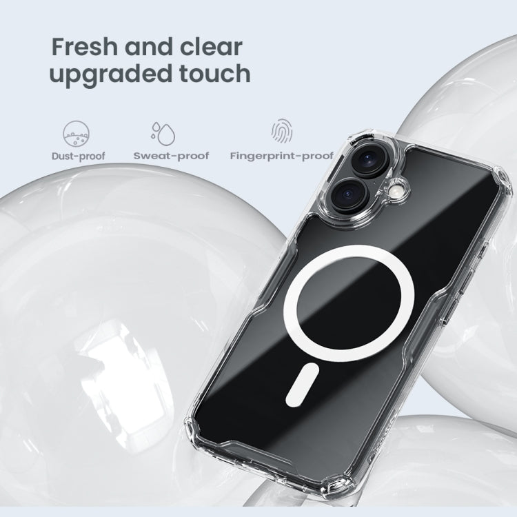 For iPhone 16 Plus NILLKIN Ultra Clear Magsafe PC + TPU Phone Case(Blue)