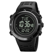 Shimei 2096 Multifunctional Men 50M Water-resistant Compass Noctilucent Digital Wrist Watch(Black)