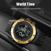 Shimei 2096 Multifunctional Men 50M Water-resistant Compass Noctilucent Digital Wrist Watch(Black)