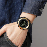 Shimei 2096 Multifunctional Men 50M Water-resistant Compass Noctilucent Digital Wrist Watch(Black)