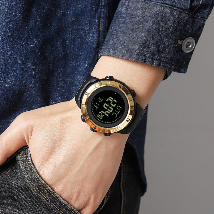 Shimei 2096 Multifunctional Men 50M Water-resistant Compass Noctilucent Digital Wrist Watch(Black)
