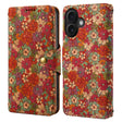 For iPhone 16 Denior Flower Language Series Cork Fabric Oil Edge Leather Phone Case(Summer) - free shipping - PMC TechLife - Order now!