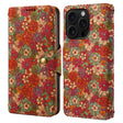 For iPhone 16 Pro Max Denior Flower Language Series Cork Fabric Oil Edge Leather Phone Case(Summer) - iPhone 16 Pro Max Cases by Denior | Online Shopping South Africa | PMC TechLife | Buy Now Pay Later Mobicred
