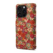 For iPhone 16 Pro Max Denior Flower Language Series Cork Fabric Oil Edge Leather Phone Case(Summer)