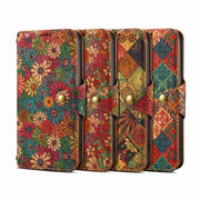 For iPhone 16 Plus Denior Flower Language Series Cork Fabric Oil Edge Leather Phone Case(Summer)