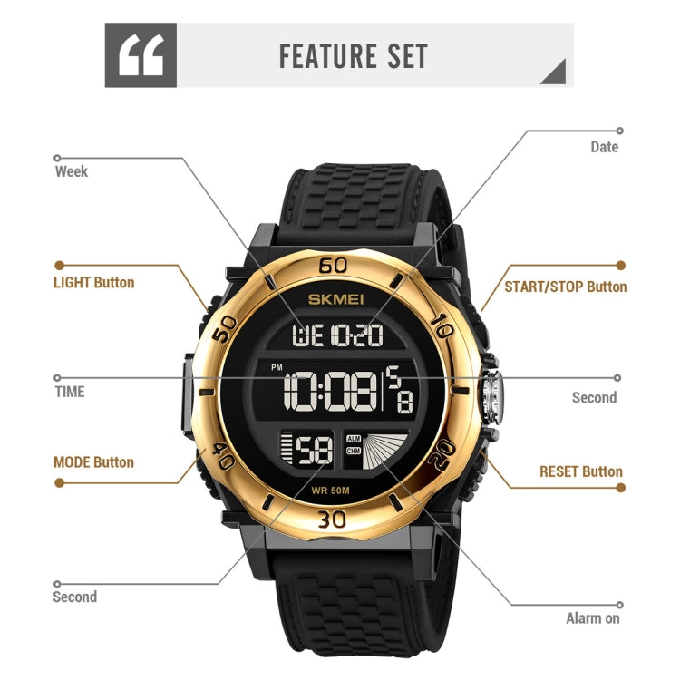 SKMEI 2099 Multifunctional Men Outdoor 50M Water-resistant Luminous Digital Wrist Watch(Blue)