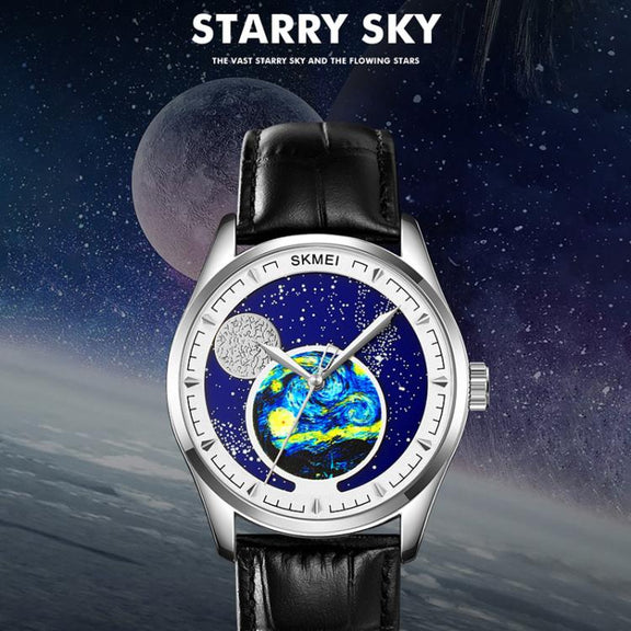 SKMEI 2115 Multifunctional Men Outdoor 30M Water-resistant Moon Phase Quartz Watch(Gold)
