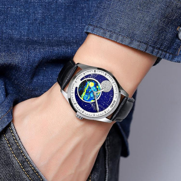SKMEI 2115 Multifunctional Men Outdoor 30M Water-resistant Moon Phase Quartz Watch(Gold)