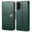 For iPhone 16 Denior Crocodile Texture Oil Edge Leather Phone Case(Green) - free shipping - PMC TechLife - Order now!