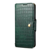 For iPhone 16 Pro Denior Crocodile Texture Oil Edge Leather Phone Case(Green)