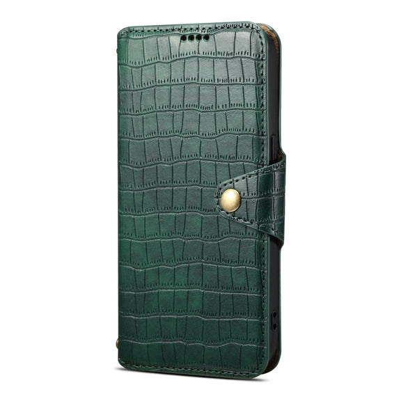 For iPhone 16 Pro Denior Crocodile Texture Oil Edge Leather Phone Case(Green)
