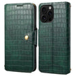 For iPhone 16 Pro Max Denior Crocodile Texture Oil Edge Leather Phone Case(Green) - free shipping - PMC TechLife - Order now!