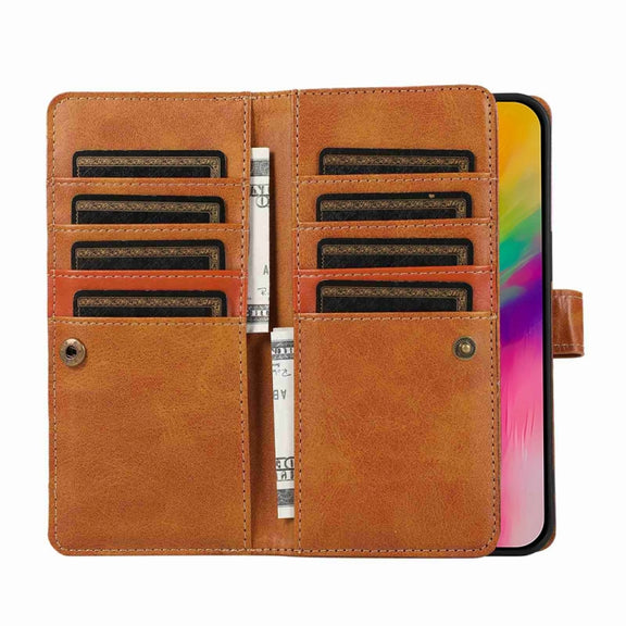 For iPhone 16 Pro Max Wristband Card Slot Leather Phone Case(Brown)